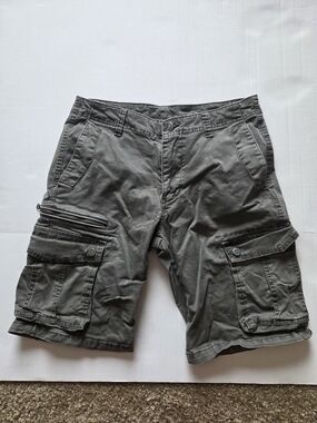 K-Way Elements Mens Cargo Shorts Size 32 Gray Utility Multi Pocket Hiking